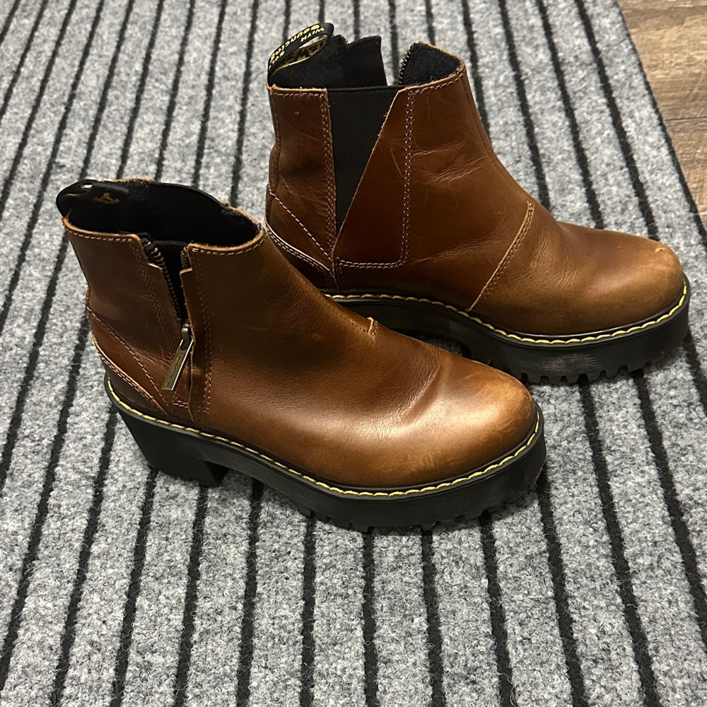 Dr. Martens Brown PU Ankle Boots size 5